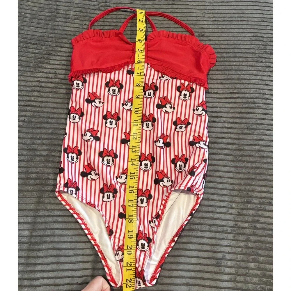 Disney Parks One Piece Minnie Mouse Swimsuit Girl Size 9/10
